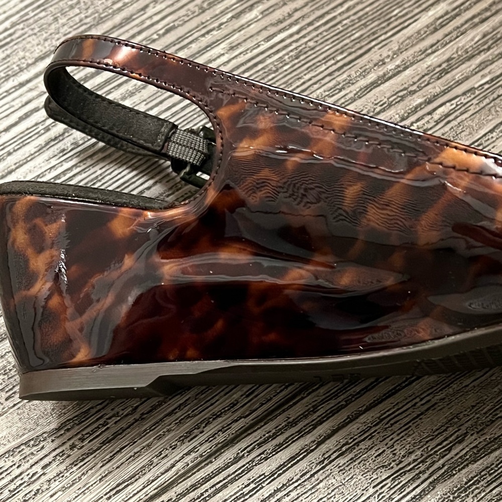 Stuart Weitzman Tortoiseshell Wedge Open-Toed Sho… - image 7